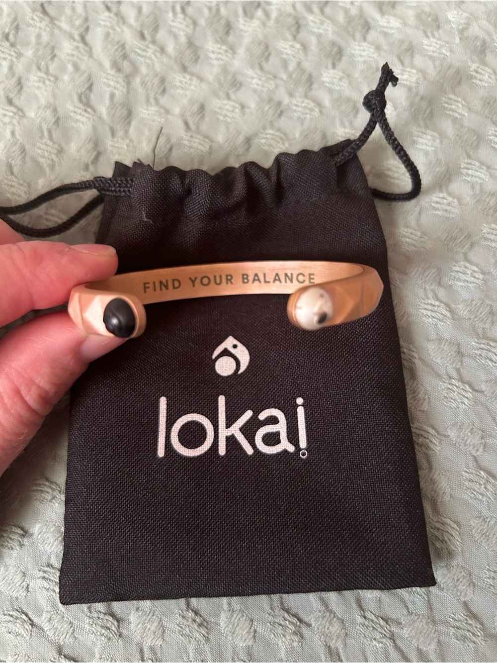Lokai Rose Gold Pyramid-Stud Open Cuff Bracelet